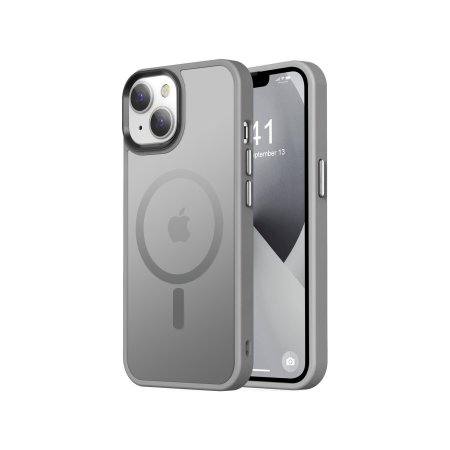 Bix iPhone 16 Plus MagSafe Uyumlu Kılıf Tam Koruma Manyetik Darbe Emici Gri - 2