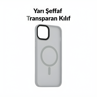 Bix iPhone 16 Plus MagSafe Uyumlu Kılıf Tam Koruma Manyetik Darbe Emici Gri - 3