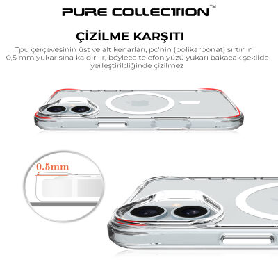 Bix iPhone 16 Plus MagSafe Uyumlu Transparan Şeffaf Kılıf Güçlü Manyetik Üstün Darbe Koruması - 8