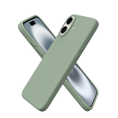 Bix iPhone 16 Plus Silikon Kılıf MagSafe Uyumlu Güçlü Koruma Darbe Emici Kaktüs Yeşili 