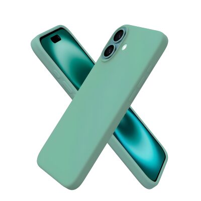 Bix iPhone 16 Plus Silikon Kılıf MagSafe Uyumlu Güçlü Koruma Darbe Emici Nane Yeşili