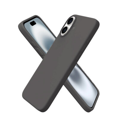 Bix iPhone 16 Plus Silikon Kılıf MagSafe Uyumlu Güçlü Koruma Darbe Emici Seramik Gri 