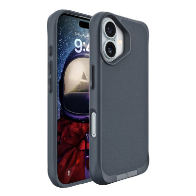 Bix iPhone 16 Plus Vortex MagSafe Kılıf Stand Özellikli 3X Korumalı Mikro Fiber İç Yüzey Lacivert - 2