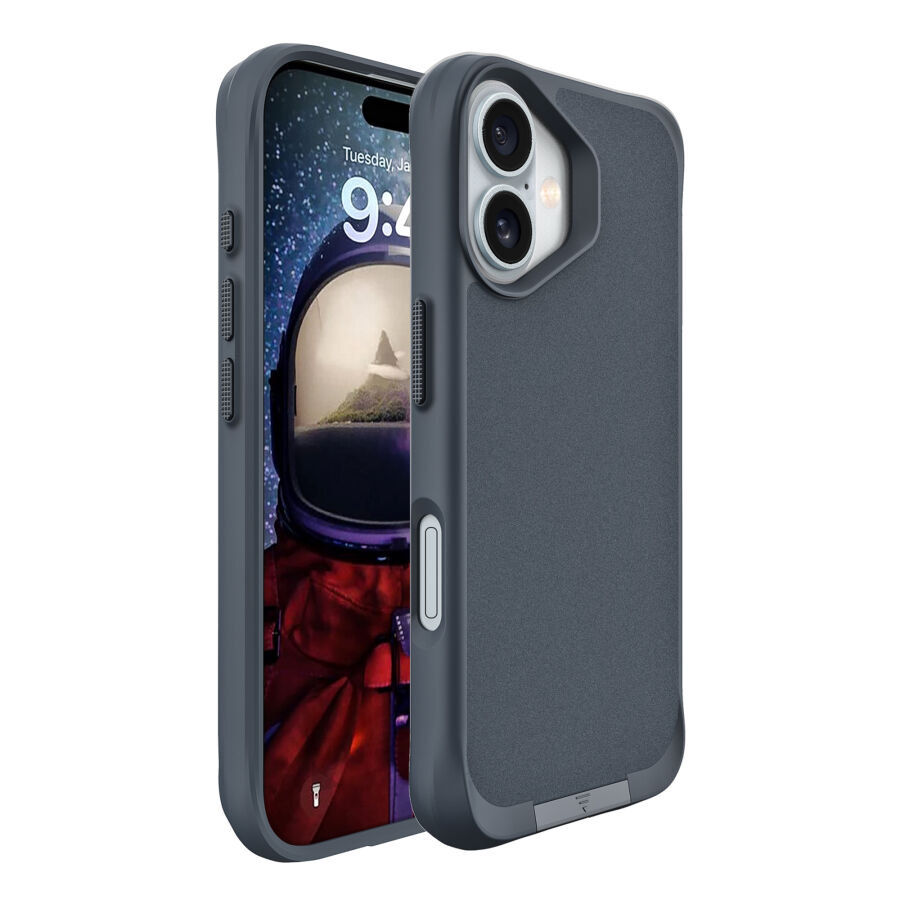 Bix iPhone 16 Plus Vortex MagSafe Kılıf Stand Özellikli 3X Korumalı Mikro Fiber İç Yüzey Lacivert - 2