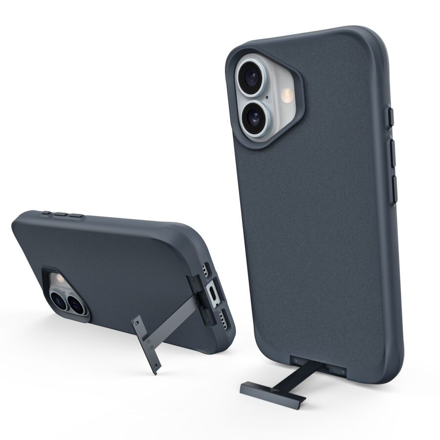 Bix iPhone 16 Plus Vortex MagSafe Kılıf Stand Özellikli 3X Korumalı Mikro Fiber İç Yüzey Lacivert - 3