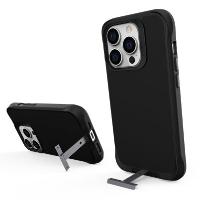 Bix iPhone 16 Plus Vortex MagSafe Kılıf Stand Özellikli 3X Korumalı Mikro Fiber İç Yüzey Siyah - 4