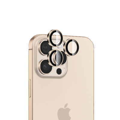 Bix iPhone 16 Pro / 16 Pro Max Lens Koruyucu Kamera Lensi 9H Gerçek Cam Crystal AR+AF Desert Titanyum 