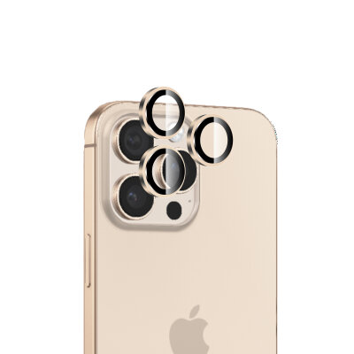 Bix iPhone 16 Pro / 16 Pro Max Safir Lens Koruyucu 3D Kamera Camı 9H Premium Lens Kapağı Desert Titanyum