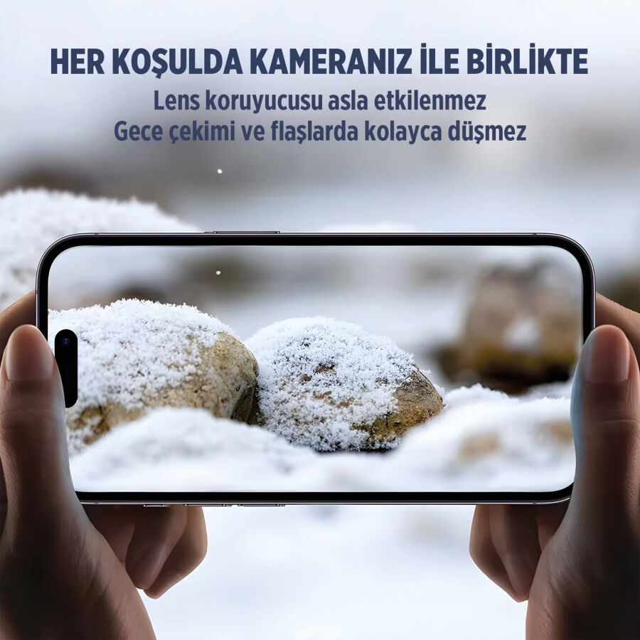 Bix iPhone 16 Pro / 16 Pro Max Lens Koruyucu Kamera Lensi 9H Gerçek Cam Crystal AR+AF Beyaz Titanyum - 4