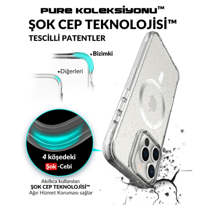 Bix iPhone 16 Pro Max MagSafe Simli Kılıf Shock Pocket Darbe Emici Teknolojili Çizilmeye Dayanıklı - 5