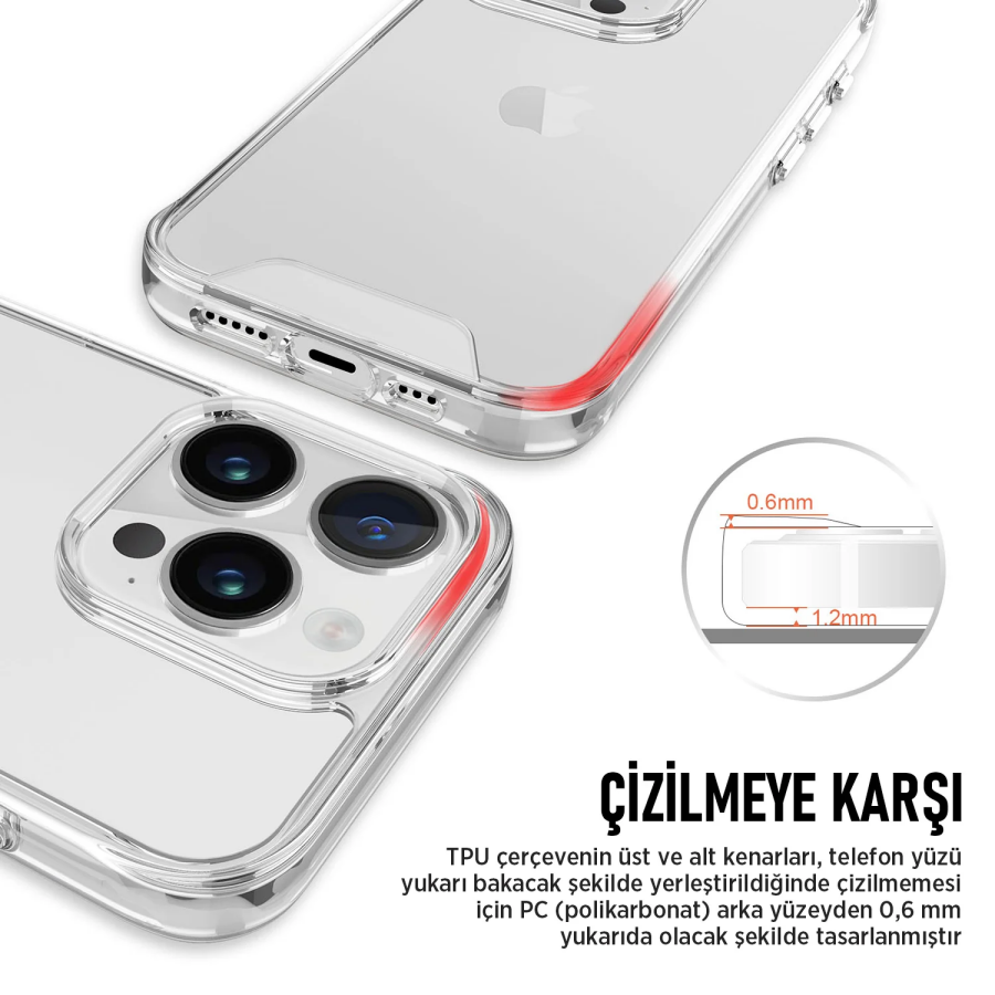 Bix iPhone 16 Pro Nebula Aqua Transparan Ultra Şeffaf Kılıf Çizilmeye Dayanıklı Tam Kapsamlı Koruma - 7