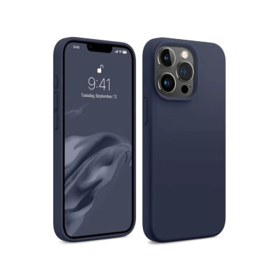 Bix iPhone 16 Pro Silikon Kılıf MagSafe Uyumlu Güçlü Koruma Darbe Emici Gece Mavisi 