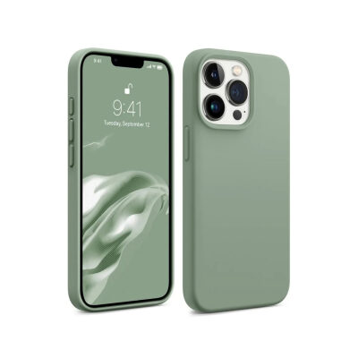 Bix iPhone 16 Pro Silikon Kılıf MagSafe Uyumlu Güçlü Koruma Darbe Emici Kaktüs Yeşili 