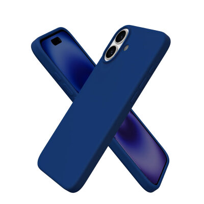 Bix iPhone 16 Silikon Kılıf MagSafe Uyumlu Güçlü Koruma Darbe Emici Evren Mavisi 