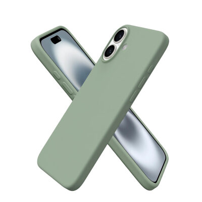 Bix iPhone 16 Silikon Kılıf MagSafe Uyumlu Güçlü Koruma Darbe Emici Kaktüs Yeşili 