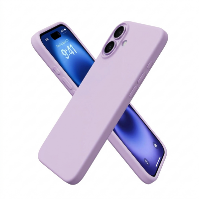 Bix iPhone 16 Silikon Kılıf MagSafe Uyumlu Güçlü Koruma Darbe Emici Leylak Moru 