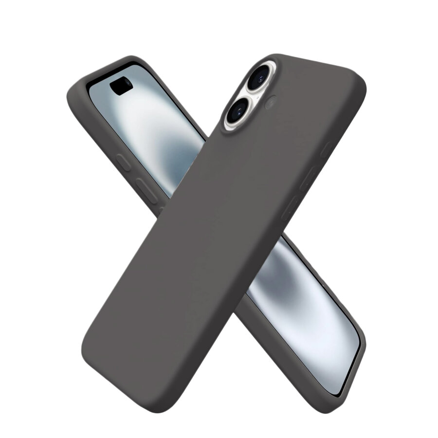 Bix iPhone 16 Silikon Kılıf MagSafe Uyumlu Güçlü Koruma Darbe Emici Seramik Gri - 1