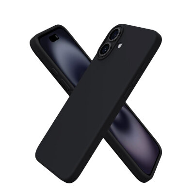 Bix iPhone 16 Silikon Kılıf MagSafe Uyumlu Güçlü Koruma Darbe Emici Siyah 