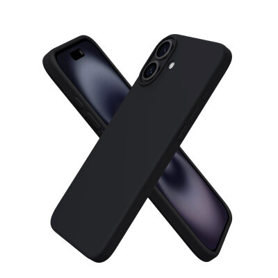 Bix iPhone 16 Silikon Kılıf MagSafe Uyumlu Güçlü Koruma Darbe Emici Siyah 