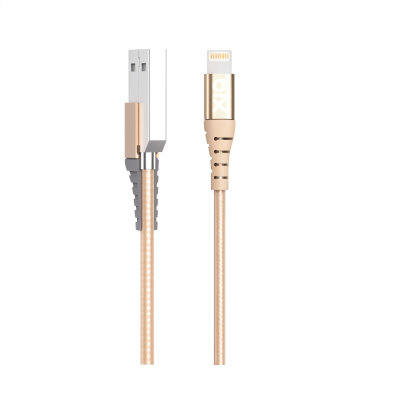 Bix iPhone İçin Ultra Güçlendirilmiş MFI Lightning Şarj Kablosu Altın - 5