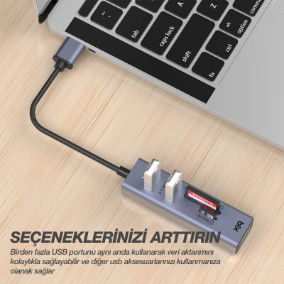 Bix Kart Okuyuculu 3 Portlu USB Çoklayıcı Hub - 5