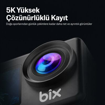Bix Nexa Dual 5K 30FPS 50MP Wi-Fi Dokunmatik Ekran EIS Özellikli Su Geçirmez Aksiyon Kamerası Motosiklet Bisiklet Kask ve Vlog Kamerası - 3