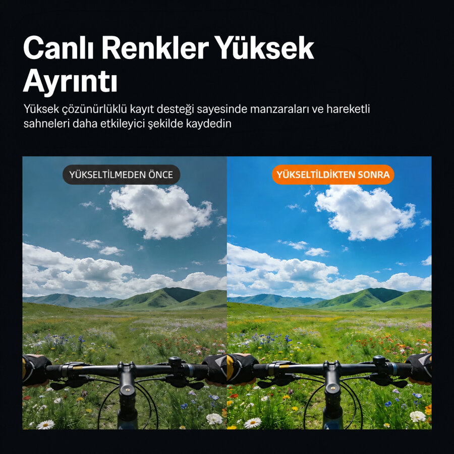 Bix Nexa Dual 5K 30FPS 50MP Wi-Fi Dokunmatik Ekran EIS Özellikli Su Geçirmez Aksiyon Kamerası Motosiklet Bisiklet Kask ve Vlog Kamerası - 5