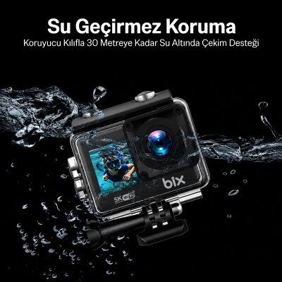 Bix Nexa Dual 5K 30FPS 50MP Wi-Fi Dokunmatik Ekran EIS Özellikli Su Geçirmez Aksiyon Kamerası Motosiklet Bisiklet Kask ve Vlog Kamerası - 10