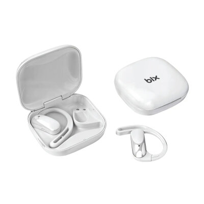 Bix OWS2 Bluetooth 5.4 Stereo Sesli IPX4 Sertifikalı Spor Koşu Fitness Ergonomik Kulak Kancalı Kablosuz Kulaklık Beyaz
