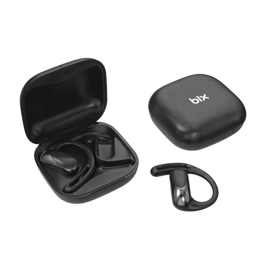 Bix OWS2 Bluetooth 5.4 Stereo Sesli IPX4 Sertifikalı Spor Koşu Fitness Ergonomik Kulak Kancalı Kablosuz Kulaklık Siyah - 1