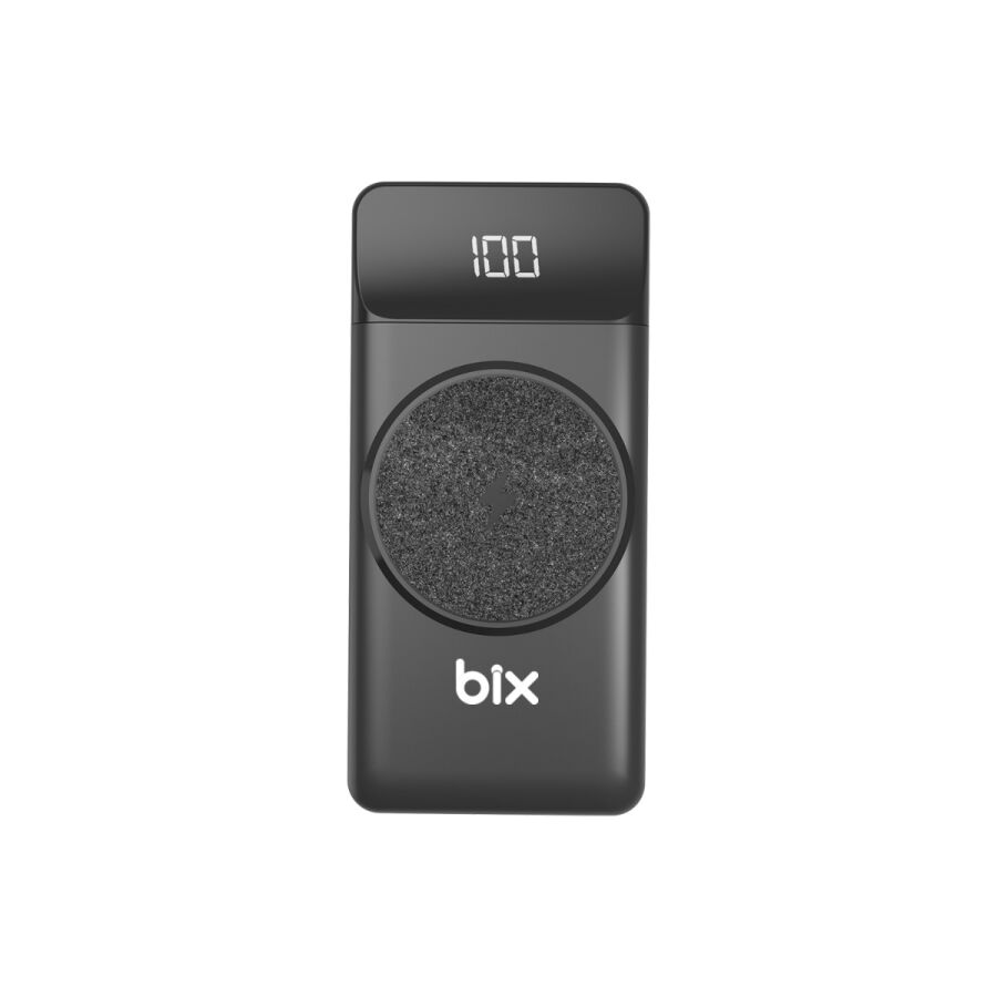 Bix PB102 10000 mAh USB PD QC 4.0 Kablosuz Şarj Powerbank Siyah - 1