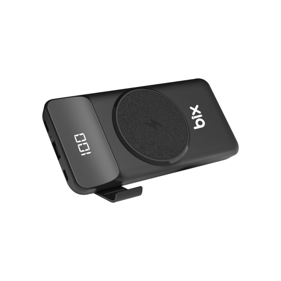 Bix PB102 10000 mAh USB PD QC 4.0 Kablosuz Şarj Powerbank Siyah - 3