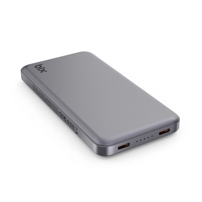 Bix PB113 10000mAh PD 20W Çift USB-C Portlu Hızlı Şarj Destekli Dayanıklı Metal Powerbank Koyu Gri - 2