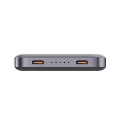Bix PB113 10000mAh PD 20W Çift USB-C Portlu Hızlı Şarj Destekli Dayanıklı Metal Powerbank Koyu Gri - 3