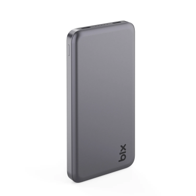 Bix PB113 10000mAh PD 20W Çift USB-C Portlu Hızlı Şarj Destekli Dayanıklı Metal Powerbank Koyu Gri