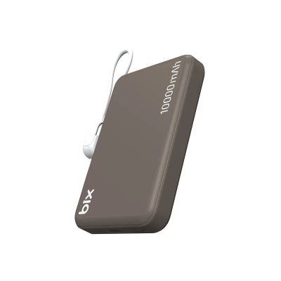 Bix PB121 25W Qi2.2 Kablosuz Magsafe PD 3.0 10000mAh Semi-Solid Bataryalı Hızlı Şarj USB-C Kablolu Powerbank Kahverengi - 10