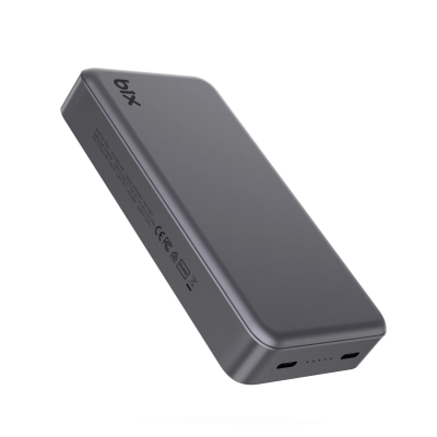 Bix PB205 20000mAh PD 20W Çift USB-C Portlu Hızlı Şarj Destekli Dayanıklı Metal Powerbank Koyu Gri - 2
