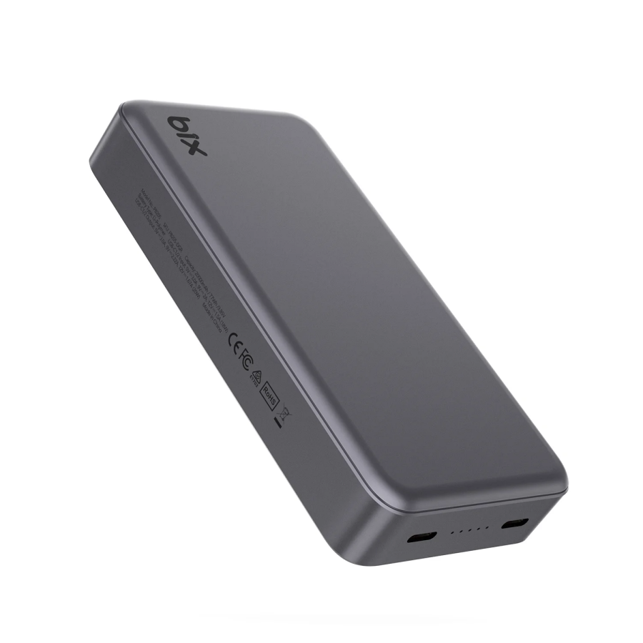 Bix PB205 20000mAh PD 20W Çift USB-C Portlu Hızlı Şarj Destekli Dayanıklı Metal Powerbank Koyu Gri - 2
