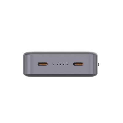 Bix PB205 20000mAh PD 20W Çift USB-C Portlu Hızlı Şarj Destekli Dayanıklı Metal Powerbank Koyu Gri - 3