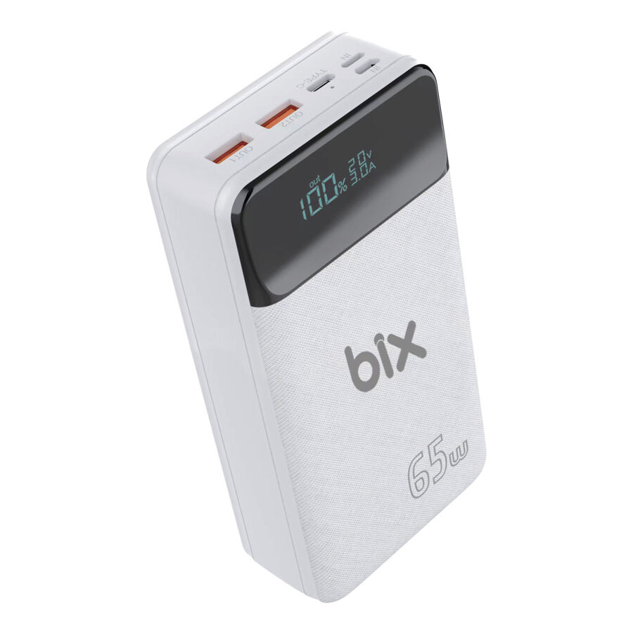 Bix PB301-65W 30000mAh Üç Çıkışlı 65W QC 3.0 Powerbank Beyaz - 3