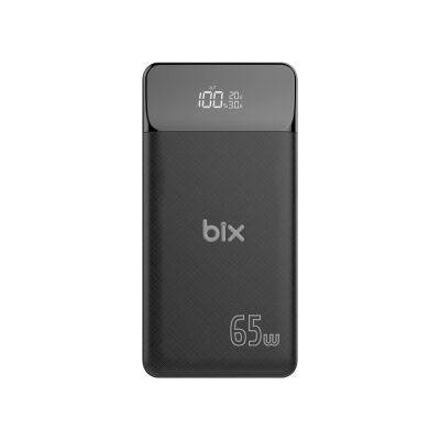 Bix PB301-65W 30000mAh Üç Çıkışlı 65W QC 3.0 Powerbank Siyah 