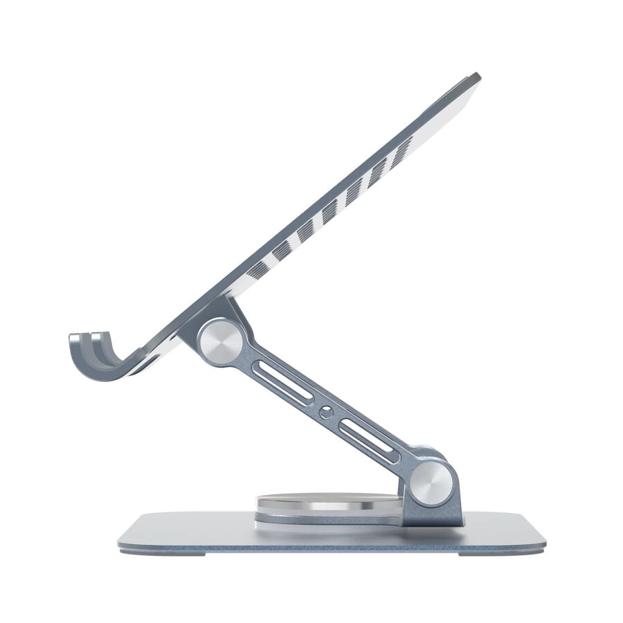 Bix PS01 360° Dönebilen Isı Dağıtımlı Katlanabilir Metal Tablet Standı iPad Tutucu Gri - 2