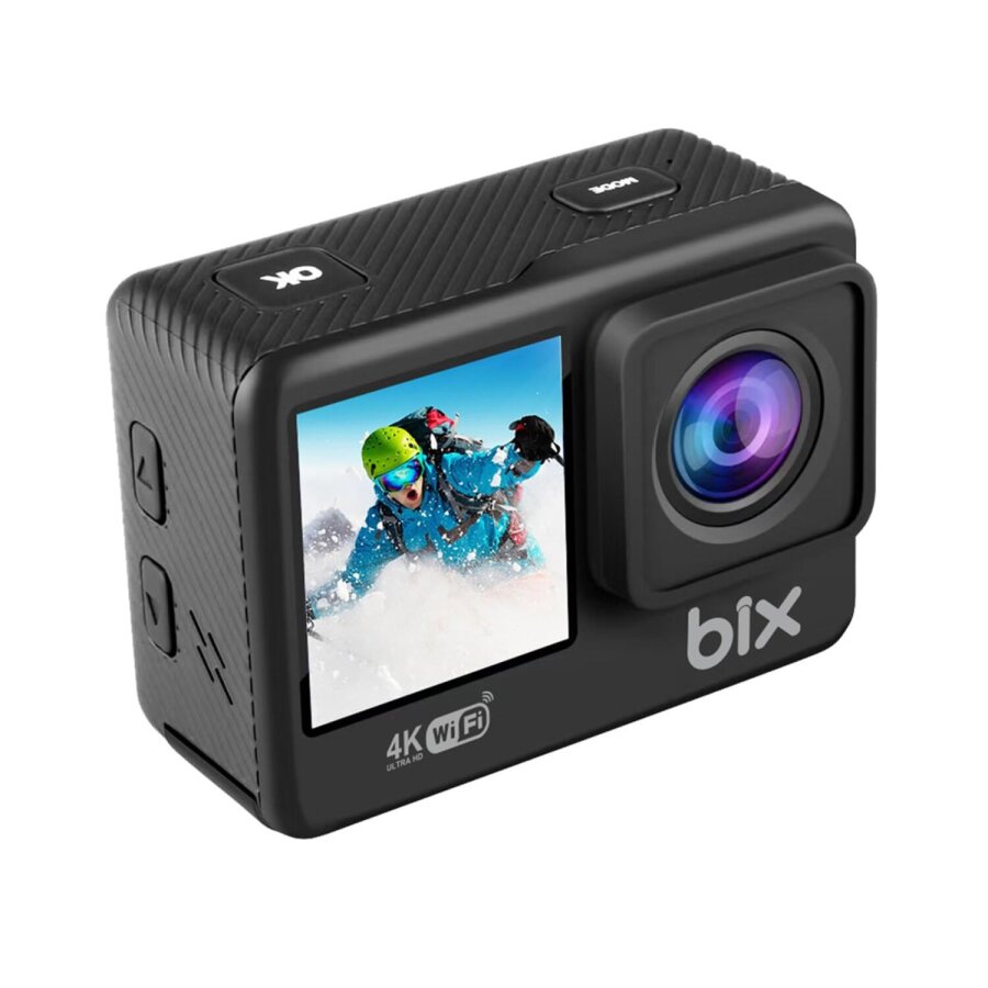 Bix Pulse Dual 4K 30FPS 20MP Wi-Fi Aksiyon Kamerası Dokunmatik Ekran Su Geçirmez Bisiklet Motosiklet Kask Su Altı ve Vlog Kamerası - 7