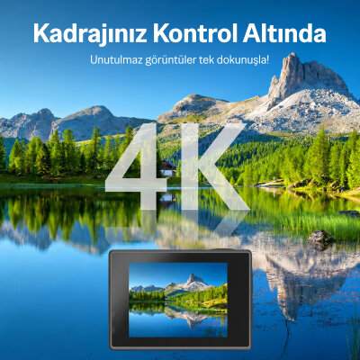 Bix Pulse2 4K 30FPS 20MP Wi-Fi Aksiyon Kamerası 30 Metre Su Geçirmez Kılıflı Bisiklet Motosiklet Vlog Kamerası Siyah - 5