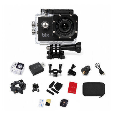Bix Pulse2 4K 30FPS 20MP Wi-Fi Aksiyon Kamerası 30 Metre Su Geçirmez Kılıflı Bisiklet Motosiklet Vlog Kamerası Siyah - 9