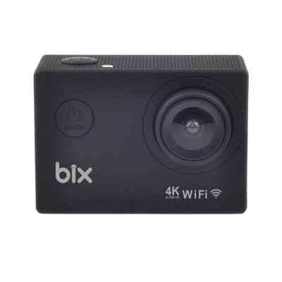 Bix Pulse2 4K 30FPS 20MP Wi-Fi Aksiyon Kamerası 30 Metre Su Geçirmez Kılıflı Bisiklet Motosiklet Vlog Kamerası Siyah