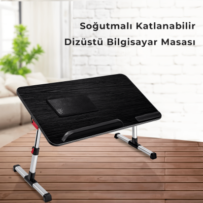 Bix Saiji A8 Çok Fonksiyonlu Ayarlı Notebook Soğutuculu Çalışma Masası Siyah - 5