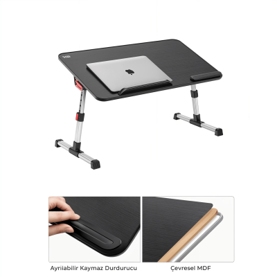 Bix Saiji A8 Çok Fonksiyonlu Ayarlı Notebook Soğutuculu Çalışma Masası Siyah - 8