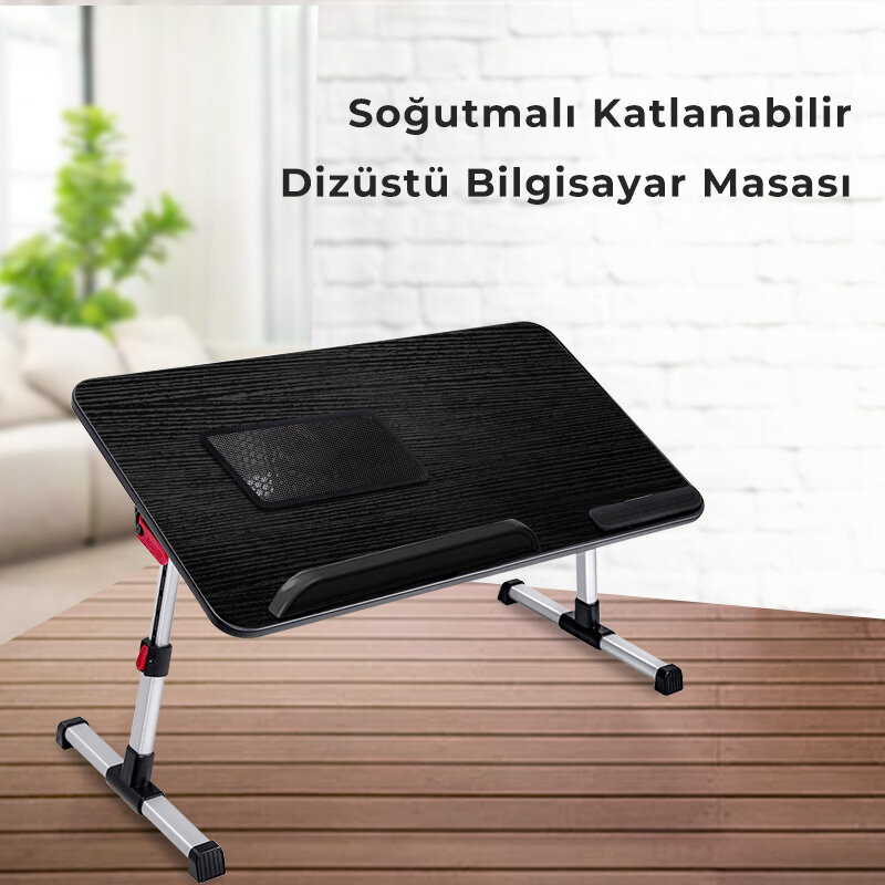 Bix Saiji A8 Large Çok Fonksiyonlu Ayarlı Notebook Soğutuculu Çalışma Masası Siyah - 2