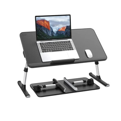 Bix Saiji AL33 Yükseklik ve Açı Ayarlı Laptop Standı Ergonomik ve Katlanabilir Çalışma Masası Siyah 